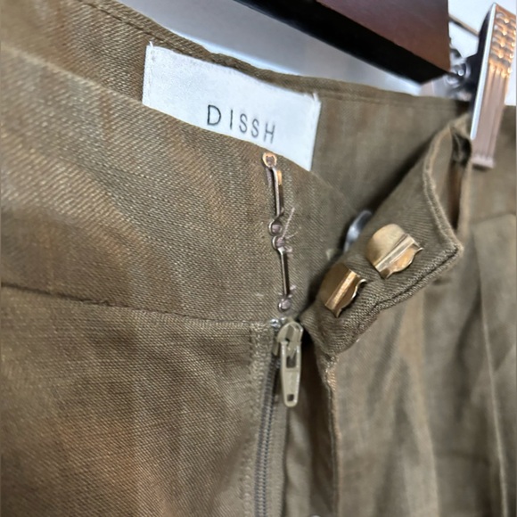 DISSH Norah Olive Linen Pant Size 4 - Picture 5 of 15